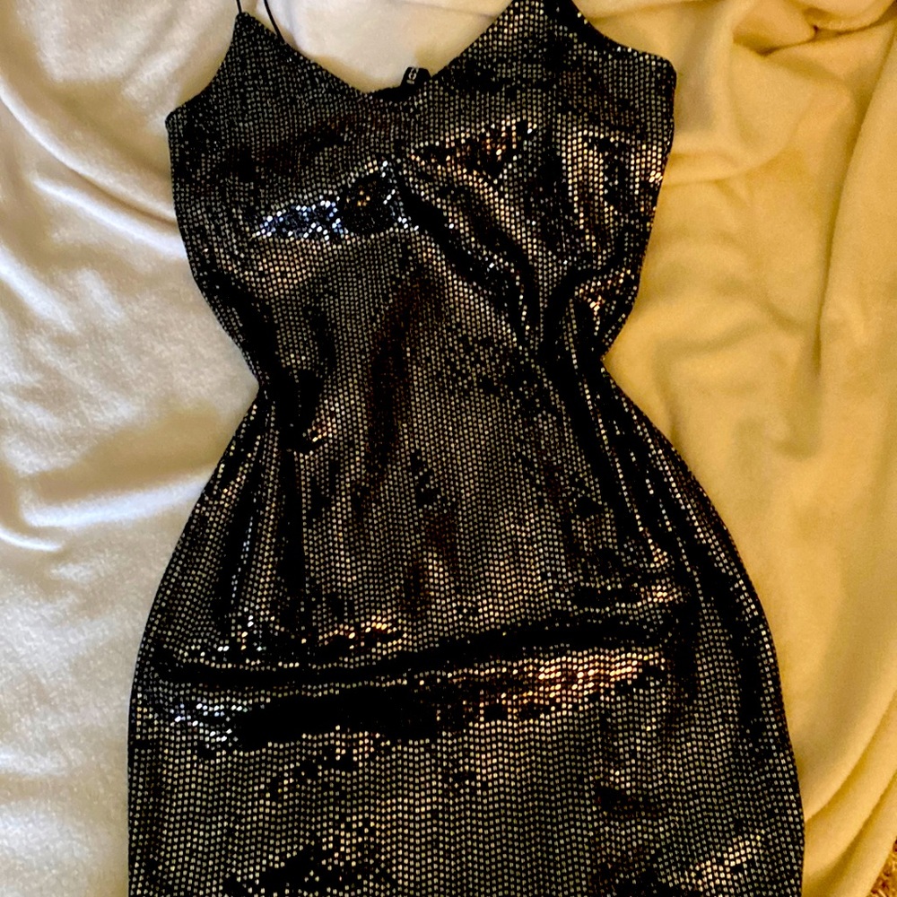 Mini Black Sparkly Cocktail Dress